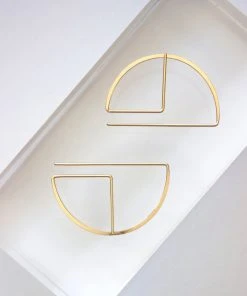 L.Greenwalt Jewelry Streamline Round Profile Earrings