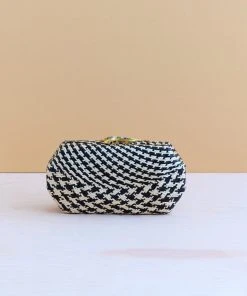 LIKHÂ Accessories Black Houndstooth Clutch