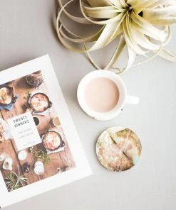 LIKHÂ Black Mother Of Pearl Coaster Set Kitchen + Dining