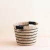 LIKHÂ Black + Natural Striped Tapered Basket