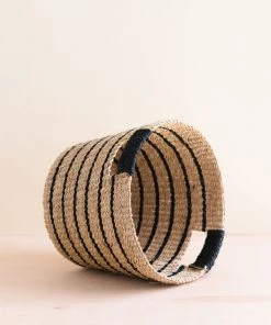 LIKHÂ Black + Natural Striped Tapered Basket 2 LIKHÂ Black + Natural Striped Tapered Basket