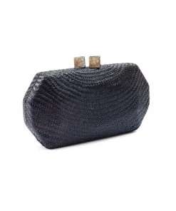 LIKHÂ Black Woven Clutch Special Occasion