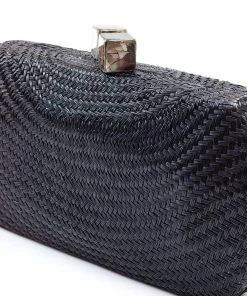LIKHÂ Black Woven Clutch Special Occasion