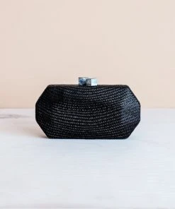 LIKHÂ Black Woven Clutch Special Occasion