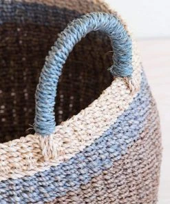 LIKHÂ Brown Tabletop Bulge Basket With Handles Home Goods
