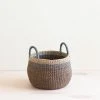 LIKHÂ Brown Tabletop Bulge Basket With Handles Home Goods