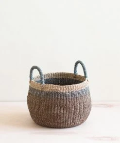LIKHÂ Brown Tabletop Bulge Basket With Handles Home Goods
