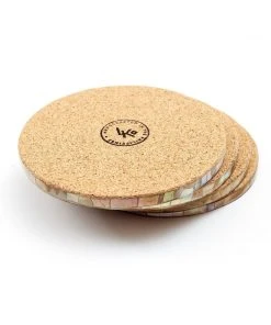 LIKHÂ Cracked Mother Of Pearl Coaster Set 2 LIKHÂ Cracked Mother Of Pearl Coaster Set