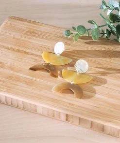 LIKHÂ Long Mother Of Pearl Geometric Earrings Special Occasion