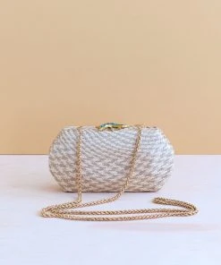 LIKHÂ Dusty Rose Houndstooth Clutch Accessories