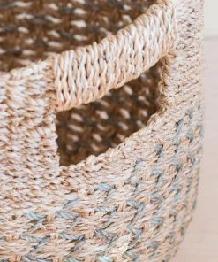 LIKHÂ Gray Patterned Round Basket