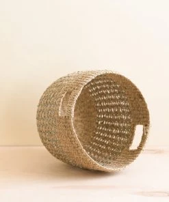 LIKHÂ Gray Patterned Round Basket