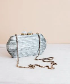 LIKHÂ Accessories Gray Shibori Pattern Clutch