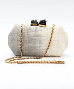 LIKHÂ Light Gray Hexagon Clutch Accessories