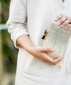 LIKHÂ Light Gray Hexagon Clutch Accessories