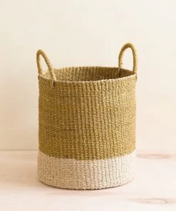 LIKHÂ Mustard Floor Basket With Handles