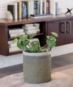 LIKHÂ Home Goods Olive Floor Basket With Handles