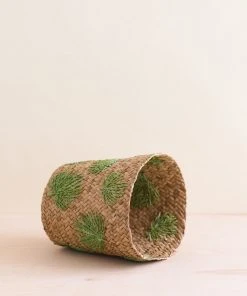 LIKHÂ Home Goods Palm Embroidered Basket