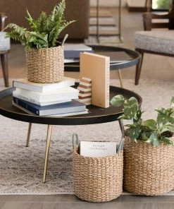 LIKHÂ Home Goods Sky Blue Handle Basket Set 1 LIKHÂ Home Goods Sky Blue Handle Basket Set