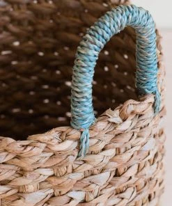 LIKHÂ Home Goods Sky Blue Handle Basket Set 2 LIKHÂ Home Goods Sky Blue Handle Basket Set
