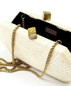 LIKHÂ White Woven Clutch Accessories