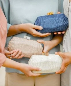 LIKHÂ White Woven Clutch Accessories