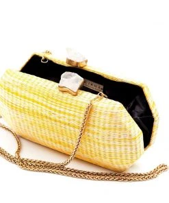LIKHÂ Yellow Shibori Pattern Clutch
