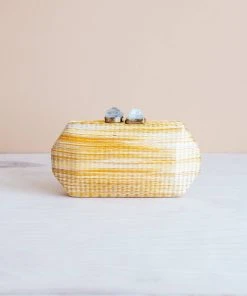 LIKHÂ Yellow Shibori Pattern Clutch