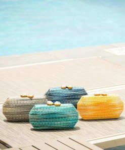 LIKHÂ Yellow Shibori Pattern Clutch