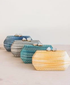 LIKHÂ Yellow Shibori Pattern Clutch