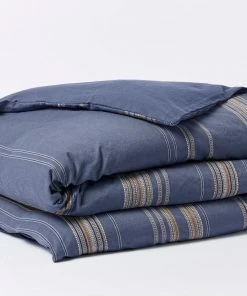 Coyuchi Home Goods Lobos Duvet Cover - Azure / Indigo