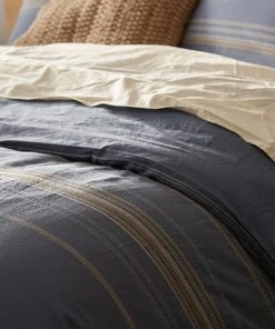 Coyuchi Home Goods Lobos Duvet Cover - Azure / Indigo