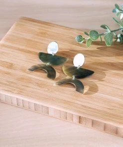 LIKHÂ Long Mother Of Pearl Geometric Earrings Special Occasion