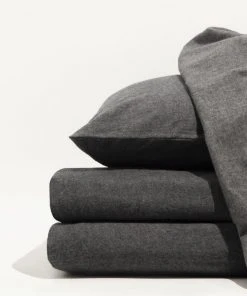 Looma Flannel Sheet Set - Charcoal Home Goods