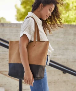 Nisolo Accessories Lori Tote Bag - Black / Sand 2 Nisolo Accessories Lori Tote Bag - Black / Sand
