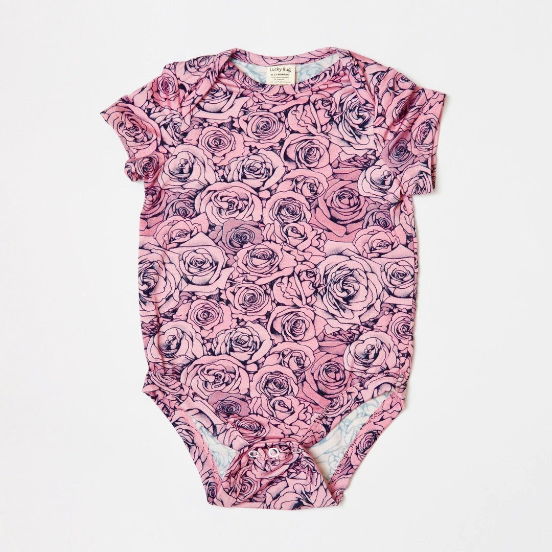 Lucky Bug Clothing Kids' + Baby Baby's Essential Bamboo Rose Onesie Lucky Bug Clothing Kids' + Baby Baby's Essential Bamboo Rose Onesie