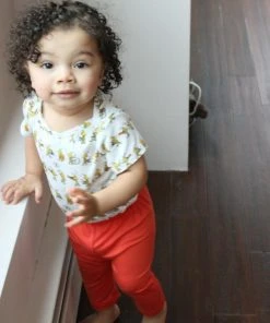 Lucky Bug Clothing Kids' + Baby Kids' Essential Bamboo Stretch Tomato Leggings