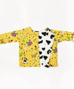 Lucky Bug Clothing Baby's Soft Bamboo Reversible Farm + Cow Cardigan Kids' + Baby