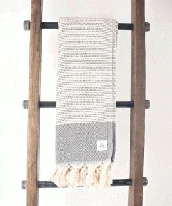 Amante Marketplace Magis Diamond Turkish Towel / Throw Blanket - Black 6 Amante Marketplace Magis Diamond Turkish Towel / Throw Blanket - Black