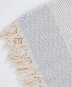 Amante Marketplace Magis Diamond Turkish Towel / Throw Blanket - Light Gray Home Goods 7 Amante Marketplace Magis Diamond Turkish Towel / Throw Blanket - Light Gray Home Goods