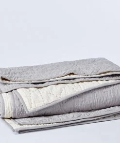 Coyuchi Manzanita Full/ Queen Quilt - Pewter Fair Trade