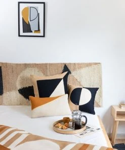 Leah Singh Marianne Circle Wool Throw Pillow Cover - Black Home Goods