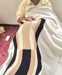 Leah Singh Marianne Circle Wool Throw Pillow Cover - Blue