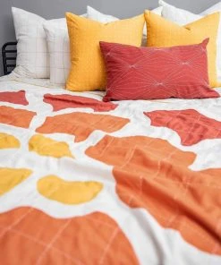 Anchal Marigold Bloom Throw Quilt