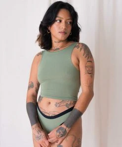 Mary Young Wallace Bamboo Crop Top - Sage Sustainable Materials