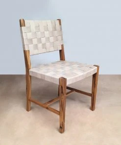 Masaya & Co. Handcrafted Monimbo Leather Dining Chair