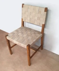 Masaya & Co. Handcrafted Monimbo Leather Dining Chair