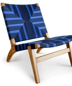 Masaya & Co. Furniture Masaya Manila Lounge Chair - Midnight Blue