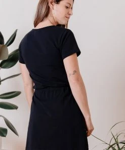 Mata Traders Abby Black Drawstring Dress