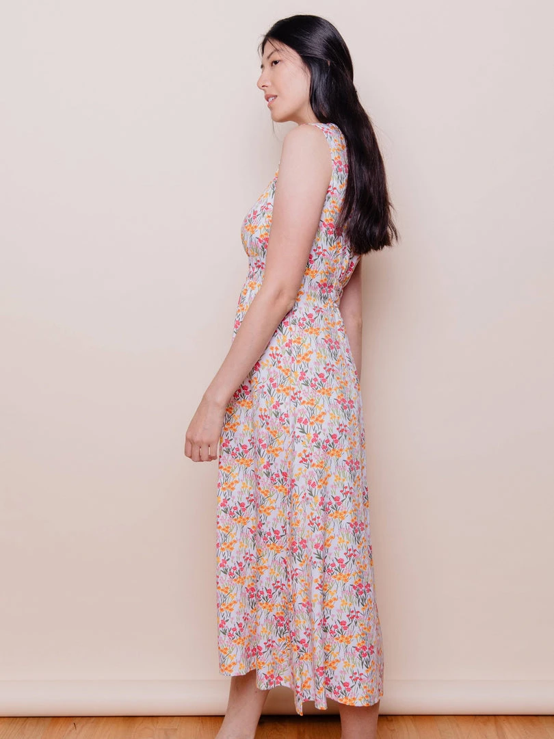 Mata Traders Artsy Traveler Pink Floral Tencel Midi Dress Clothing Mata Traders Artsy Traveler Pink Floral Tencel Midi Dress Clothing